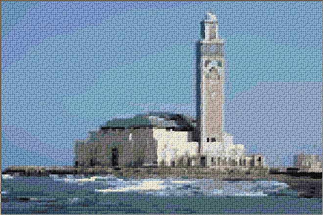 Grande Mosquee Hassan II free cross-stitch pattern