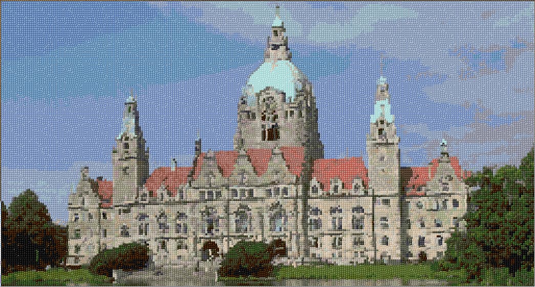 Hannover Rathaus free cross-stitch pattern