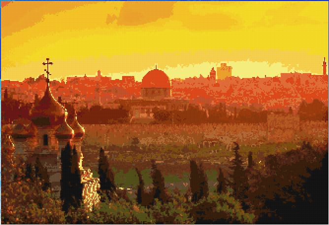 Jerusalem free cross-stitch pattern