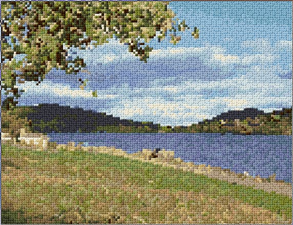 Quidi Vidi Lake free cross-stitch pattern