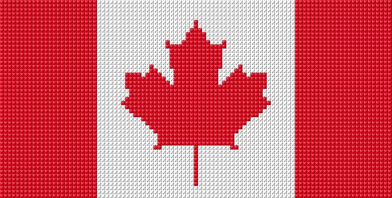 Flag of Canada free cross-stitch pattern