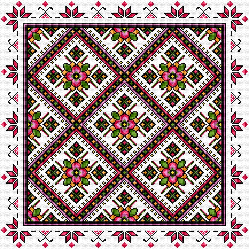 Cushion Cover free cross-stitch pattern