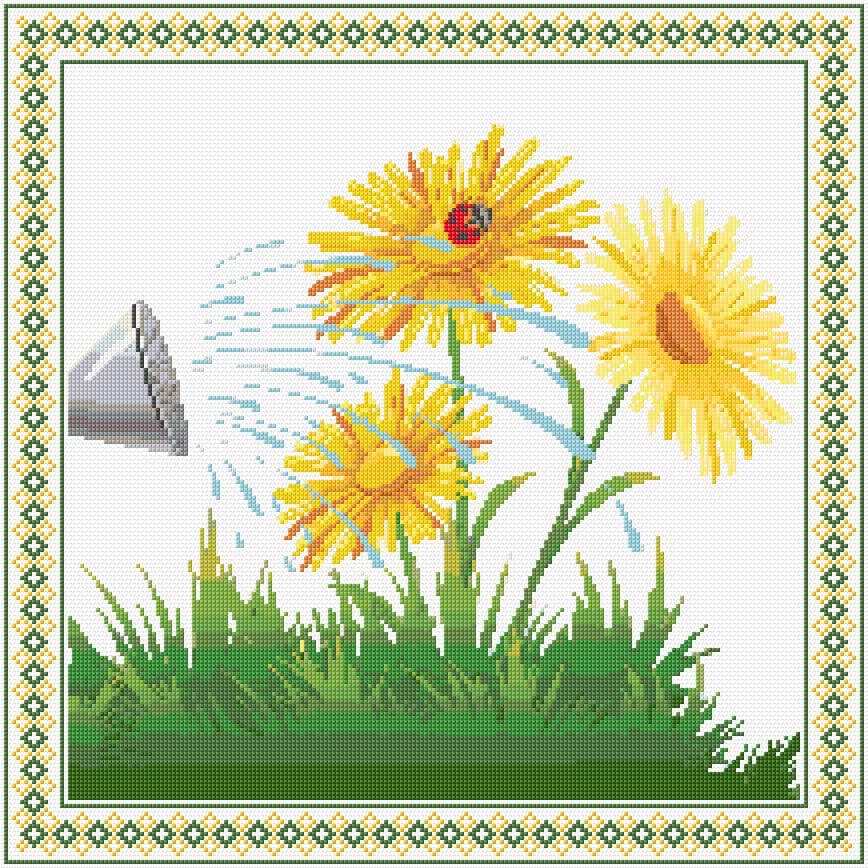 Flowers free cross-stitch pattern