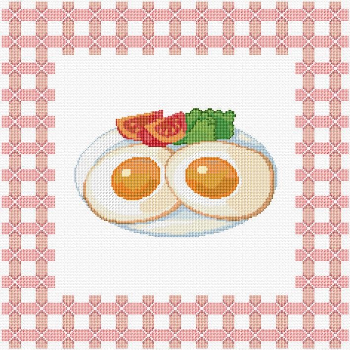 Breakfast free cross-stitch pattern