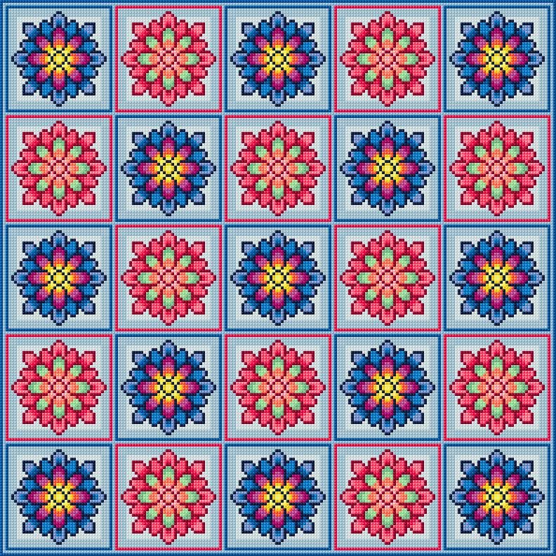 Cushion Cover free cross-stitch pattern