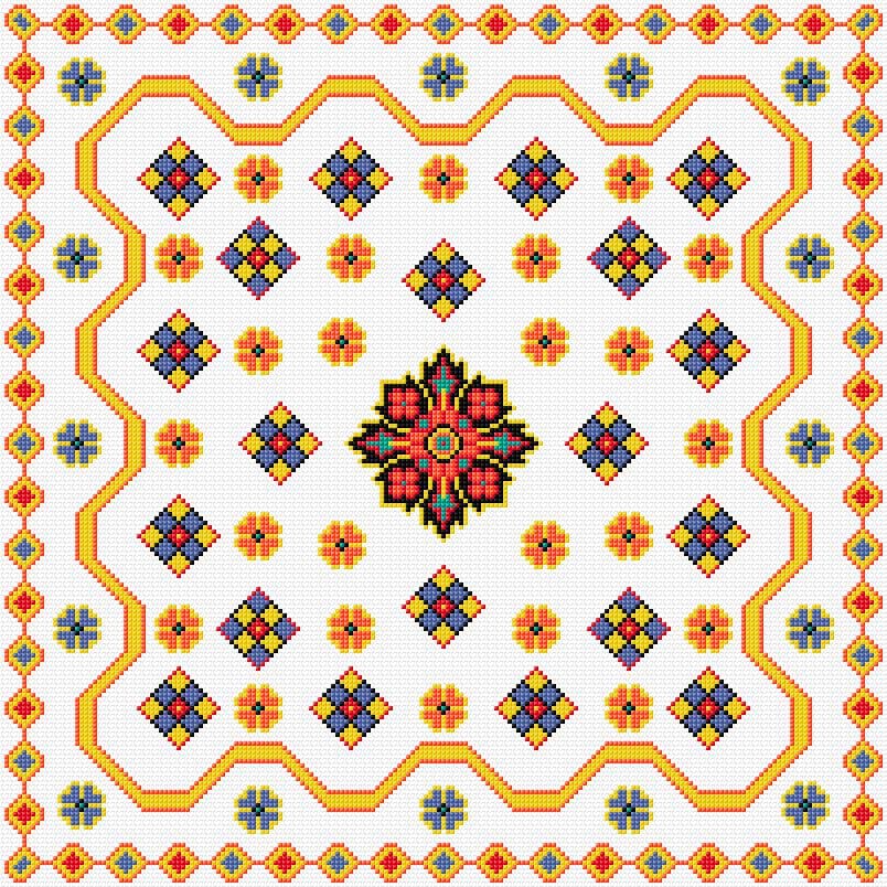 Cushion Cover free cross-stitch pattern