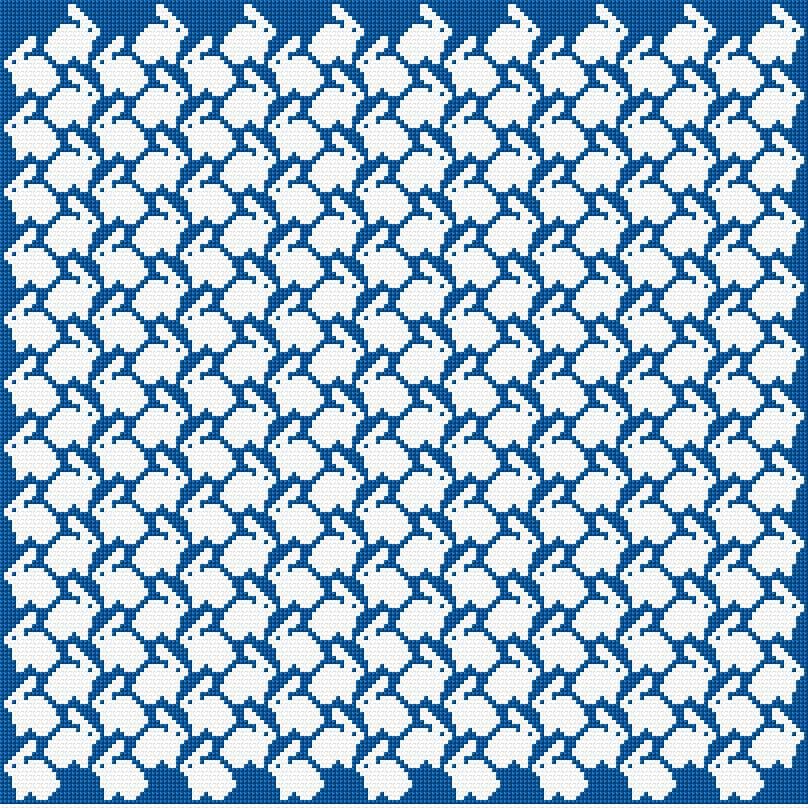 Rabbits free cross-stitch pattern