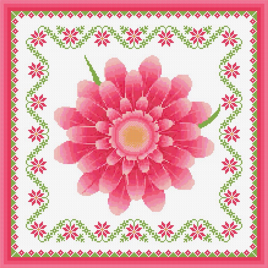 Flower free cross-stitch pattern