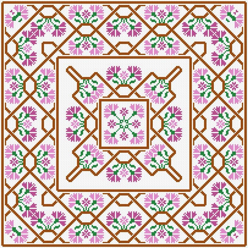 Cushion Cover free cross-stitch pattern