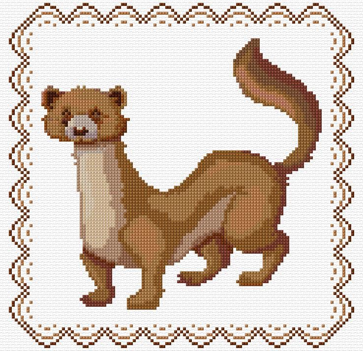 Mongoose free cross-stitch pattern