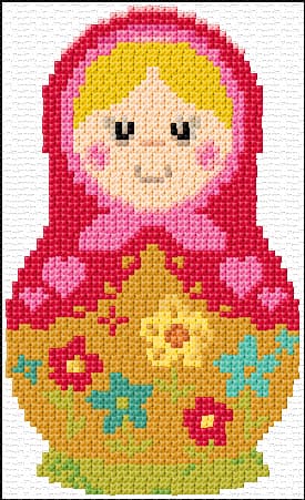 Russian Matryoshka free cross-stitch pattern