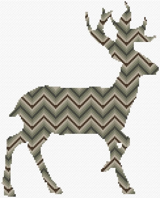 Deer free cross-stitch pattern