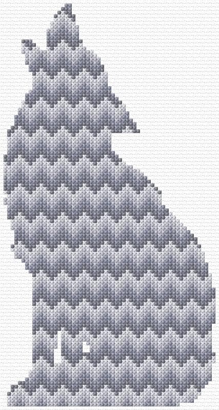 Wolf free cross-stitch pattern