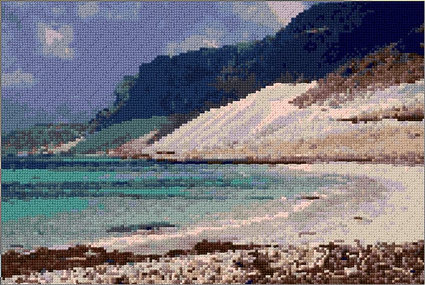 Socotra Beach free cross-stitch pattern