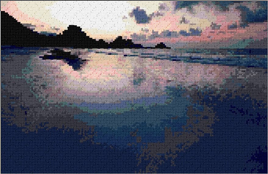 Sunset free cross-stitch pattern