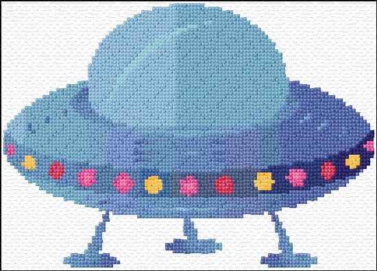 Alien Ship free cross-stitch pattern
