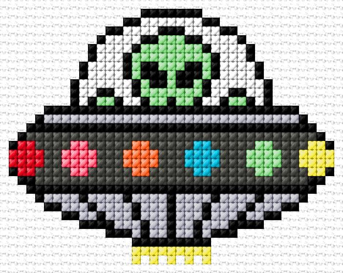 Alien free cross-stitch pattern