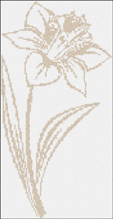 Flower free cross-stitch pattern