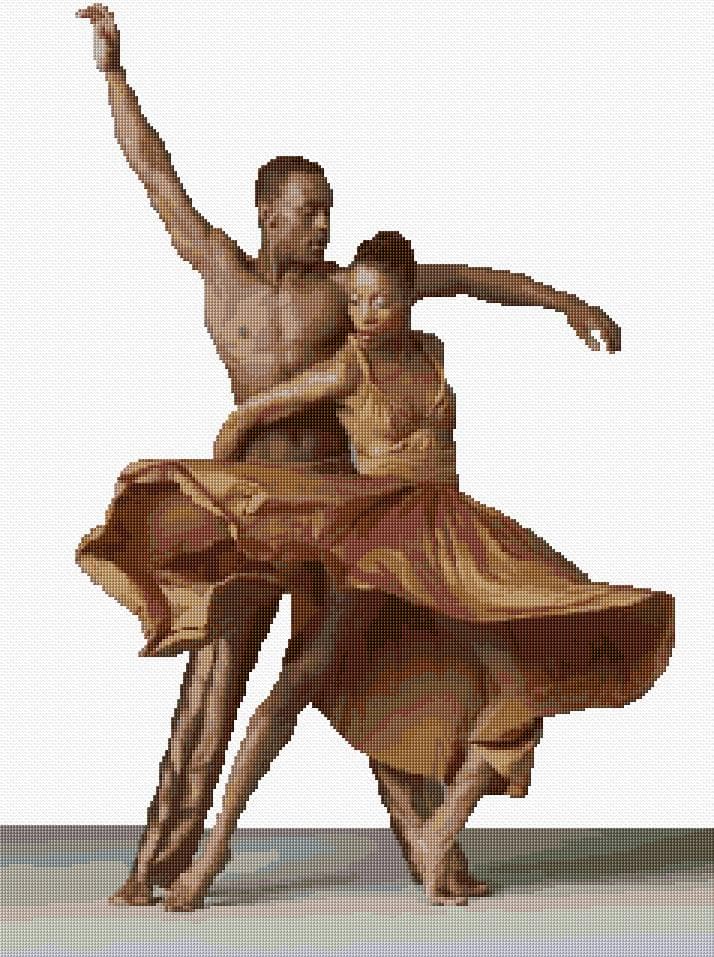 African-American Dancers free cross-stitch pattern