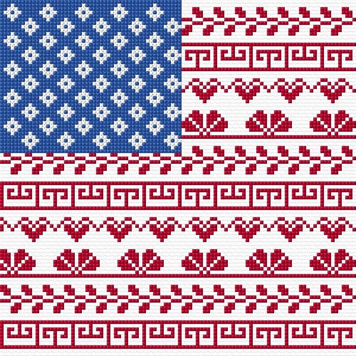 American Flag free cross-stitch pattern