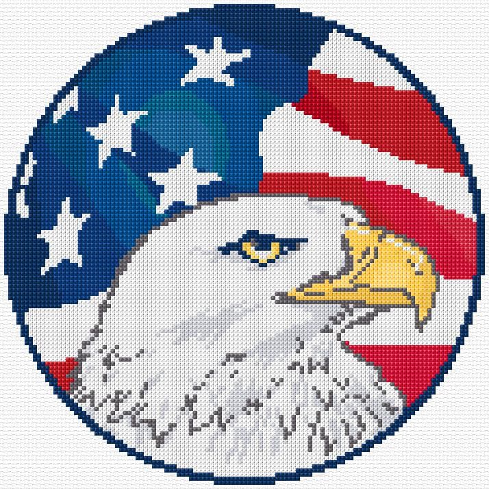 Amercan Eagle free cross-stitch pattern