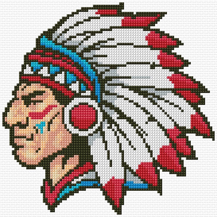 Native American free cross-stitch pattern