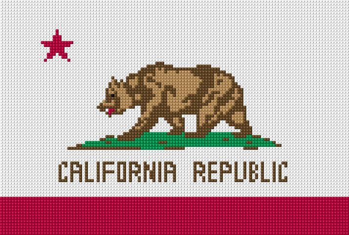 California Flag free cross-stitch pattern