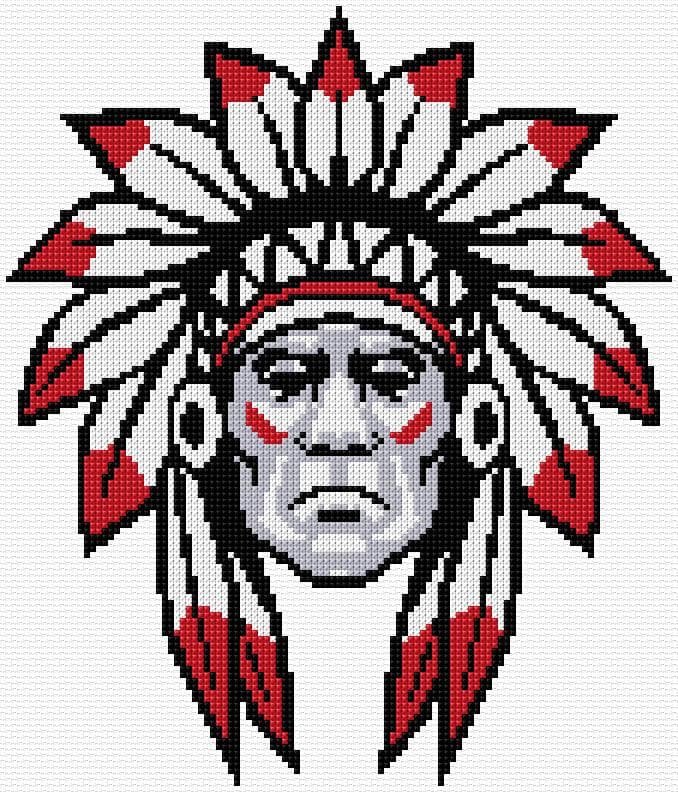 Native American free cross-stitch pattern