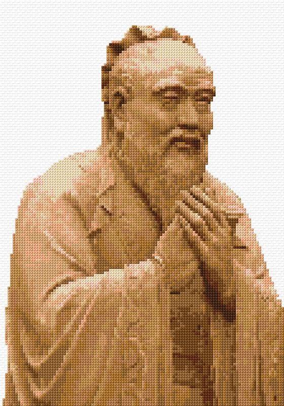 Confucius free cross-stitch pattern