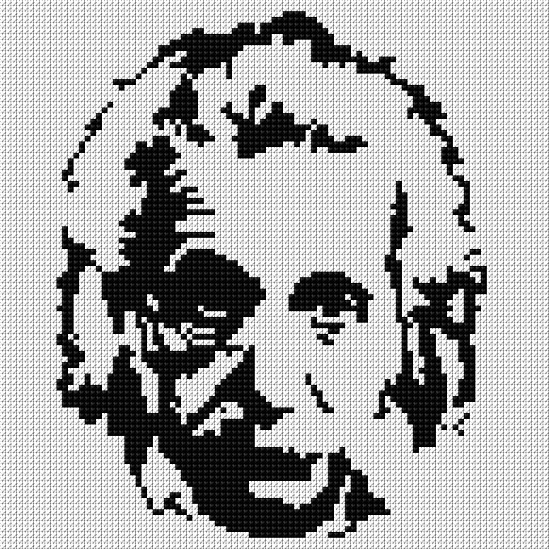 Einstein free cross-stitch pattern
