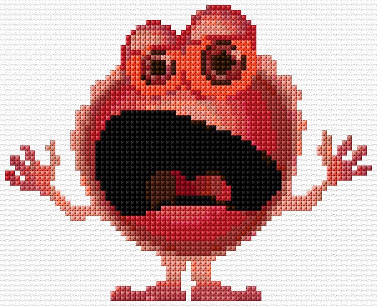 Red Monster free cross-stitch pattern