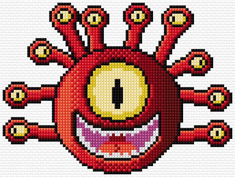 Monster free cross-stitch pattern