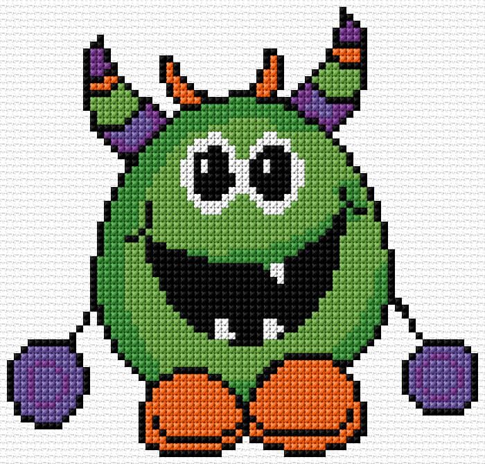 Monster free cross-stitch pattern