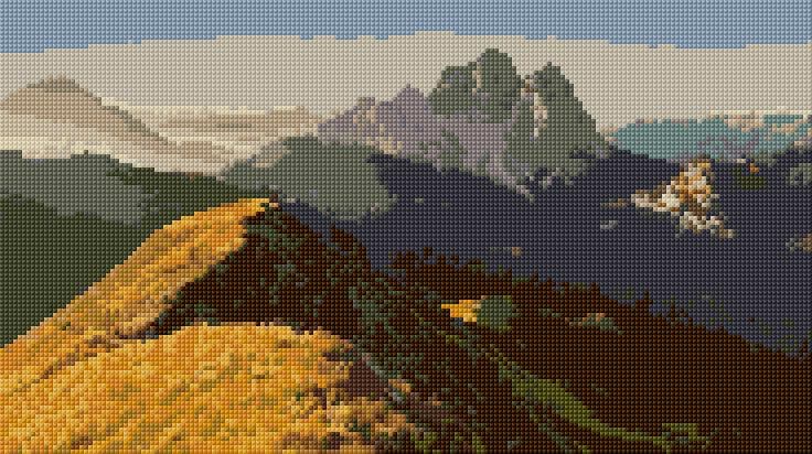 Dolomites free cross-stitch pattern