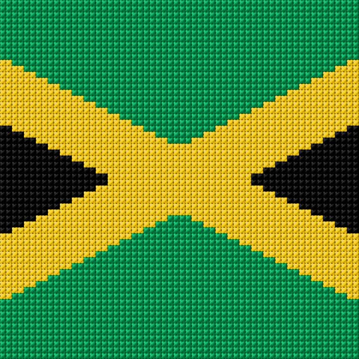 Jamaica Flag free cross-stitch pattern
