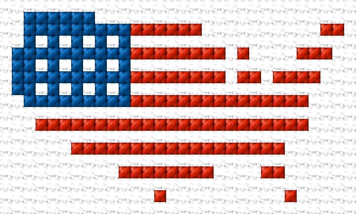 US Flag free cross-stitch pattern