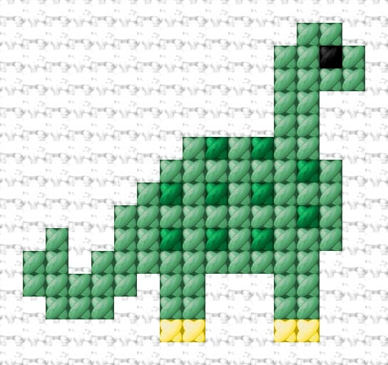 Dinosaur free cross-stitch pattern