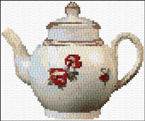 Teapot free cross-stitch pattern