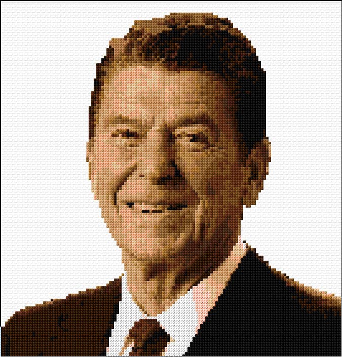 Ronald Reagan free cross-stitch pattern