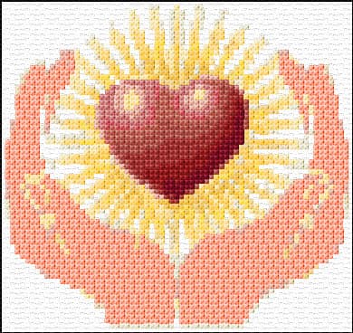 Love free cross-stitch pattern