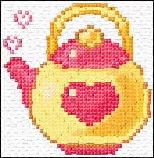 Teapot free cross-stitch pattern