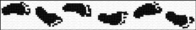Footprints Border free cross-stitch pattern