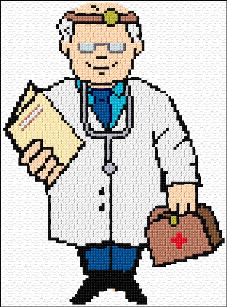 Doctor free cross-stitch pattern