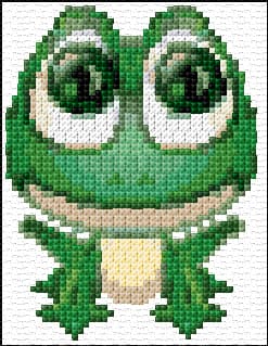 Frog free cross-stitch pattern