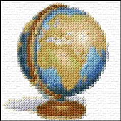 Globe free cross-stitch pattern
