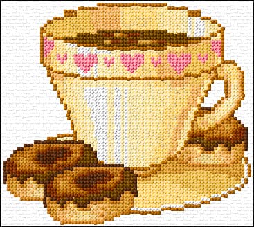 Cup free cross-stitch pattern