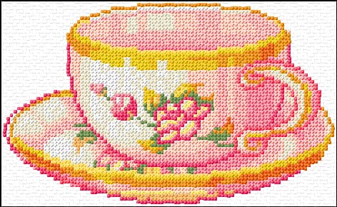 Cup free cross-stitch pattern