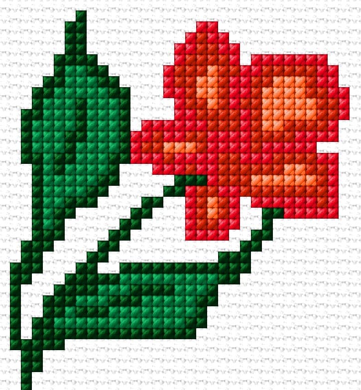 RedFlower - Kit free cross-stitch pattern
