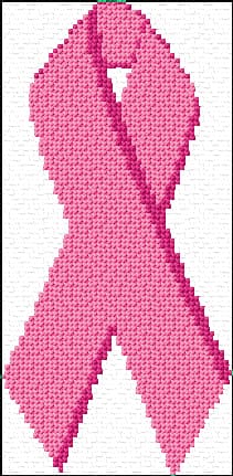Breast Cancer Ribbon free cross-stitch pattern
