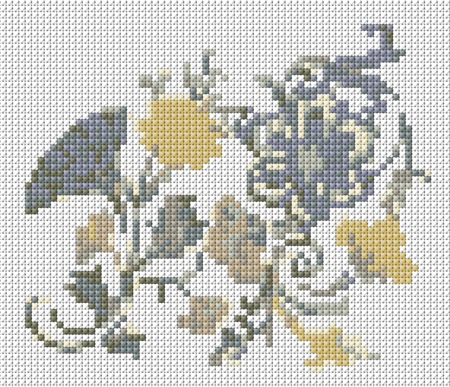 Blue Flower free cross-stitch pattern